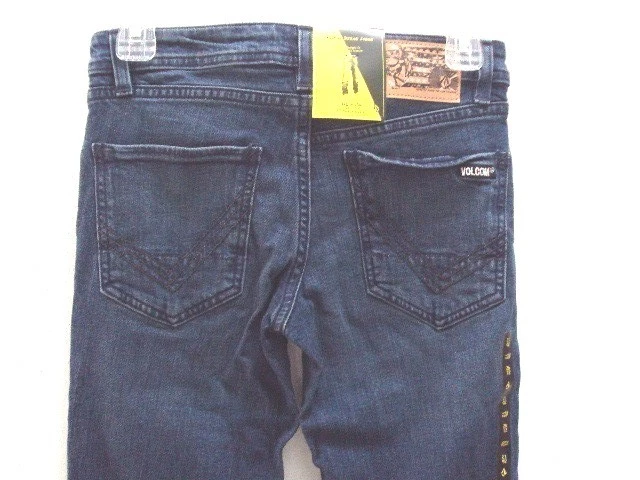 NEW VOLCOM BIG YOUTH VORTA STRAIGHT FIT FALSE BLUE DENIM JEANS PANT 10-12 A275  - Image 4 of 4