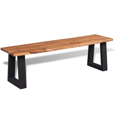 Banc en Bois d'Acacia Massif 145 cm Banc d'Entrée Décor Salon Maison vidaXL - Photo 1/2