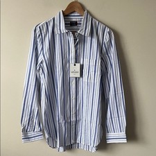 NWT UNTUCKit Pinot Perse Blue White Striped L...