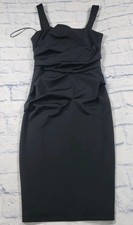 Trina Turk WOMENS SIZE 2 Peyton Black Scuba Ruched Sheath Party Dress
