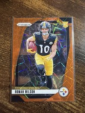 ROMAN WILSON STEELERS ROOKIE 2024 PANINI PRIZM FOOTBALL ORANGE LASER