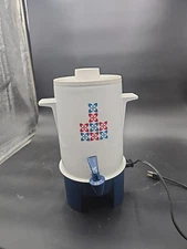 Rare 70’s Vintage Regal Ware 20 cup Coffee Percolator Poly Perk Red White Blue
