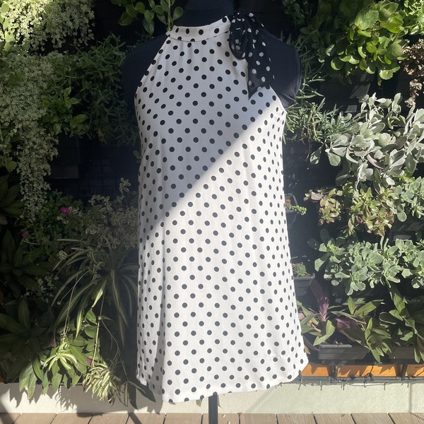 Zara Polka Dot Halter Neck Mini Shift Dress Choker Neck Size Medium