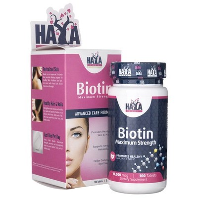 Haya Labs Biotin 10000 mcg, 100 Tabletten
