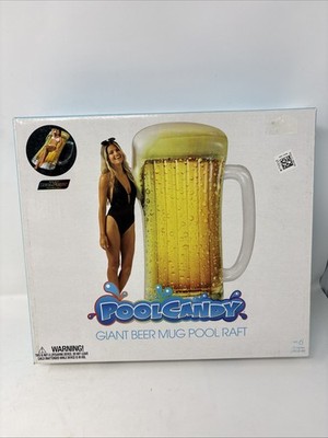 New Pool Candy Novelty 72'' Giant Beer Mug Beach & Pool Inflatable Raft Float NIB