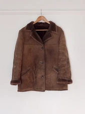 Vintage Taube Collection London Size 18 Chocolate Brown Shearling Sheepskin Coat