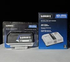HART 40-Volt 6.0Ah Lithium Battery + Dual Port Fast Charger (Retail $314) *NEW*
