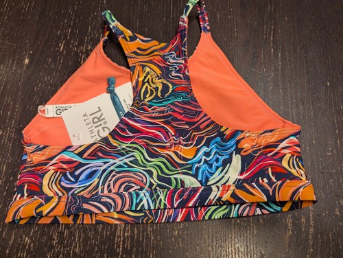 Athleta Girl Swim Top Reversible Field Day Bikini Top Size XL NWT - Picture 2 of 6