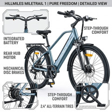 HillMiles MileTrail 1 E-Bike 26 Zoll E-MTB Pedelec 25km/h Elektrofahrrad …