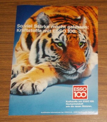 Seltene Werbung ESSO 100 - So viel Stärke macht gelassen - Tiger 1991