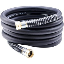 Heavy Duty 15ft Rubber Hose 5/8in 1000PSI Burst Black Five Layer Braided