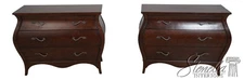 70115: Pair Of ETHAN ALLEN Bombe Faux Burlwood Painted 3 Drawer Chests