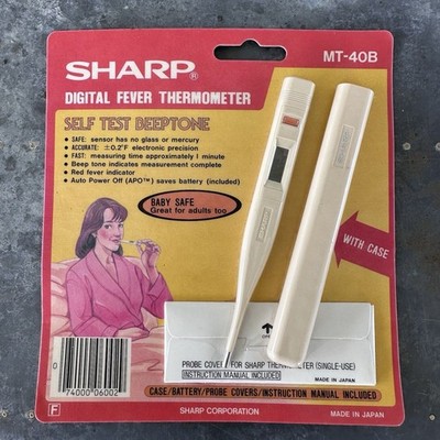 Vintage 80s Sharp MT-40B Digital Thermometer NOS New Sealed Japan Prop Art
