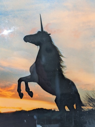 Vintage Large Wooden Unicorn Horse Art Wall Plaque Home Decor - Picture 5 of 9
