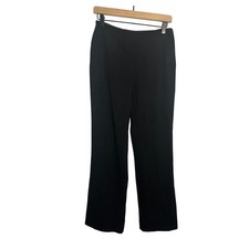 Ralph Lauren Black Label Size 6 Stretch Wool Trousers Side Zip Black
