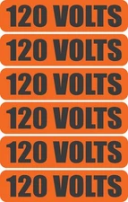 6x 120 Volts Warning Vinyl Decal | Outdoor Laminated Decal | Electrical Safety