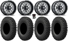 ITP Momentum 15" Wheels Milled 37" MotoCrusher Tires Kawasaki Mule Pro FXT KRX