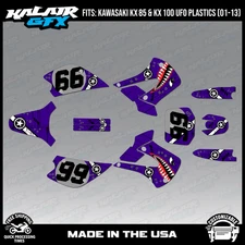 Graphics Kit for Kawasaki KX85 KX100 UFO Restyle 2001-2013 Predator - Purple