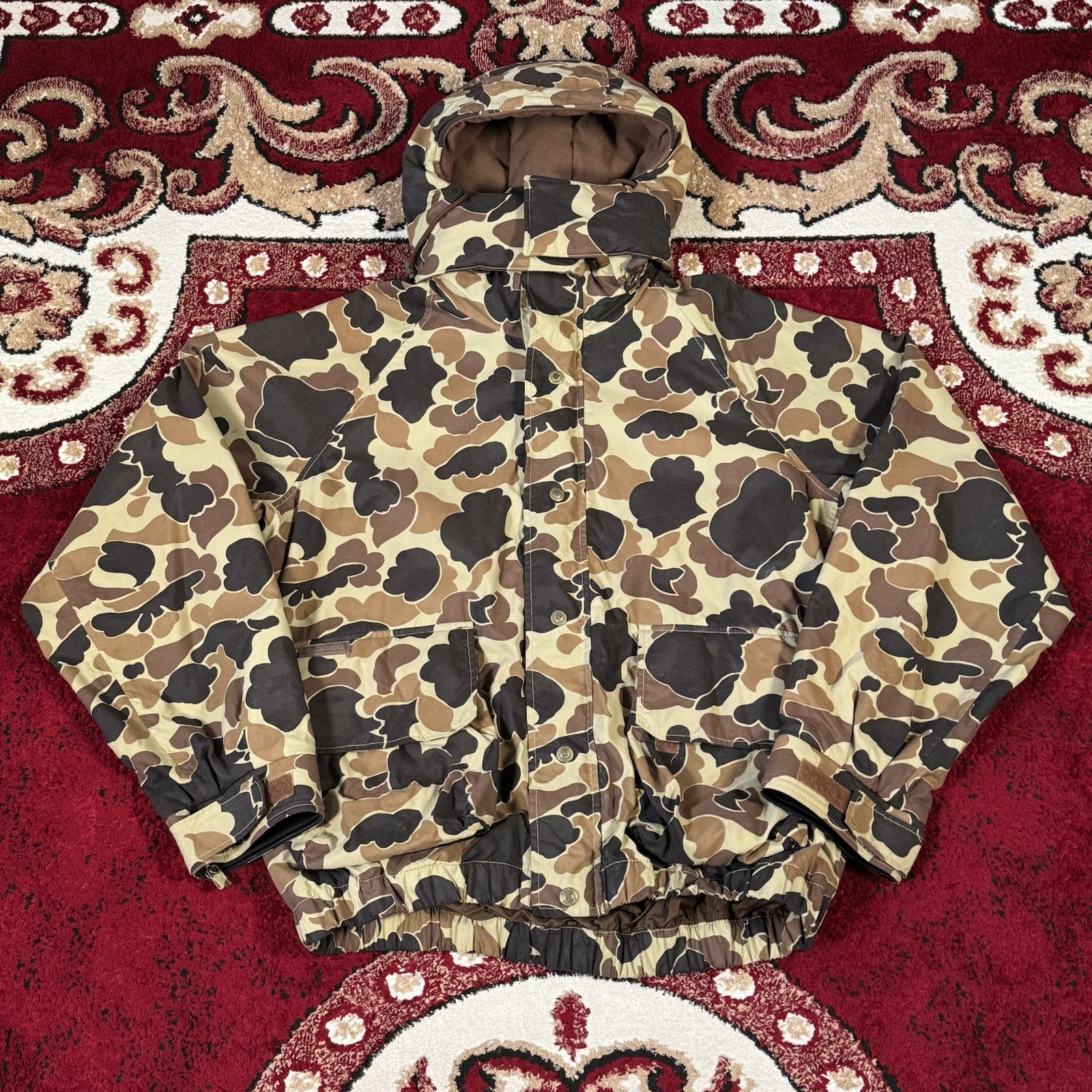 Vintage Columbia Omni Tech Duck Hunting Camo Jacket Outer Shell Size XL Tall