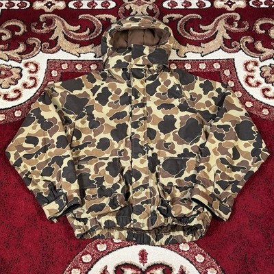 Vintage Columbia Omni Tech Duck Hunting Camo Jacket Outer Shell Size XL Tall