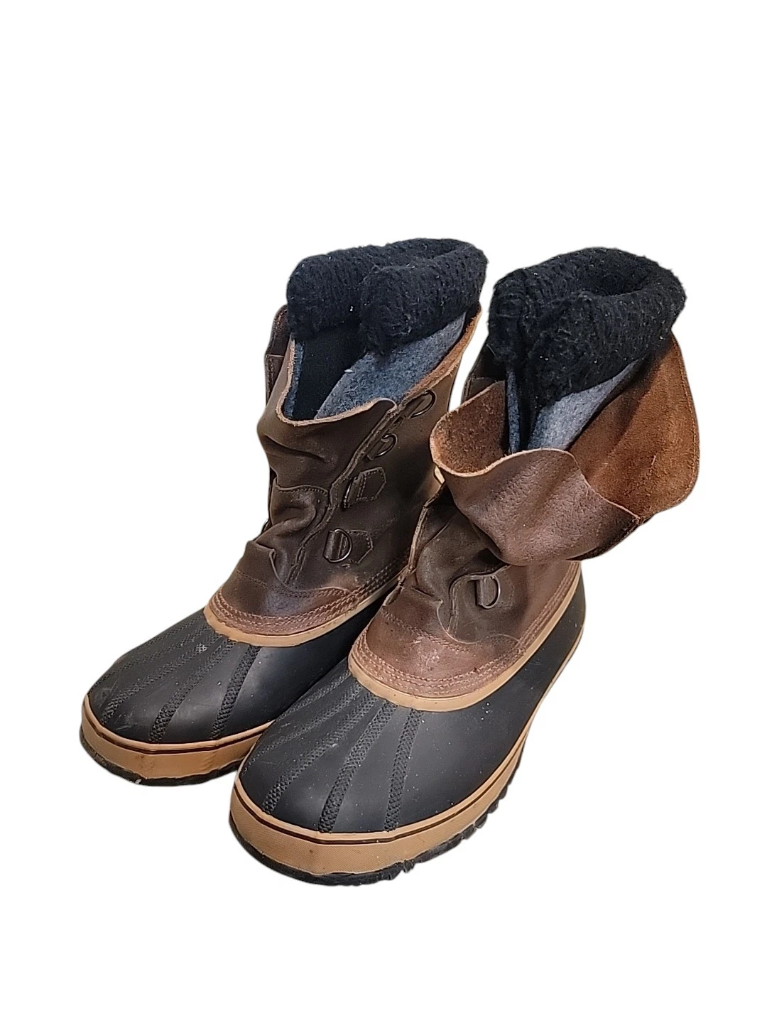 Sorel NM1439-200 Waterproof Snow Duck Rubber/Leather Boots Men’s Size 14 Brown
