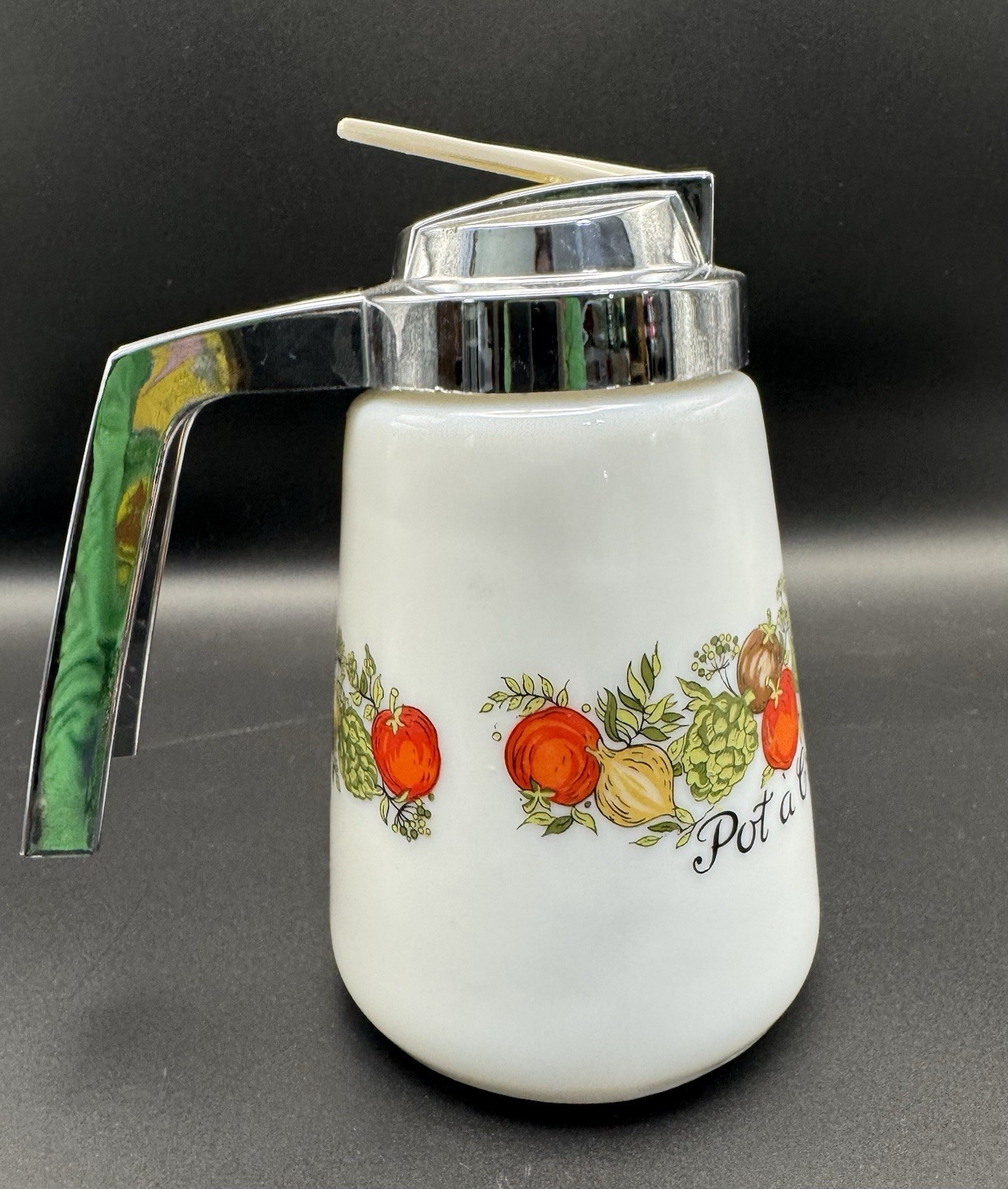 Vintage Gemco USA Corning Ware Spice of Life Pot a Creme /Syrup Dispenser