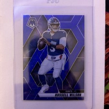 2025 Panini Mosaic Blue Prizm Russell Wilson #14 New York Giants Nm