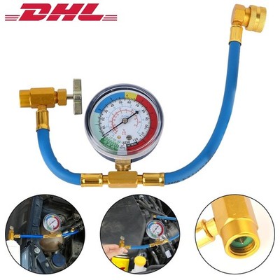 Auto-Klimaanlage-Kältemittel-Nachfüllset A/C r134a Schlauch Gasanzeige Gauge