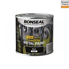 Ronseal 39179 Direct To Metal Paint Black Gloss 250Ml