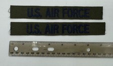 United States Air Force Green Name Tape Strip Patch Lot Of TWO USAF Military