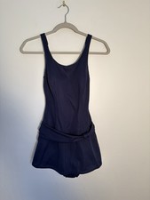 Cole of California Vintage 1970  s Swimsuit - 12 Navy - Skirt - Built In Padding