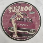 Vintage 1971 Motor State 400 Porcelain Sign Featuring Classic Racing Art