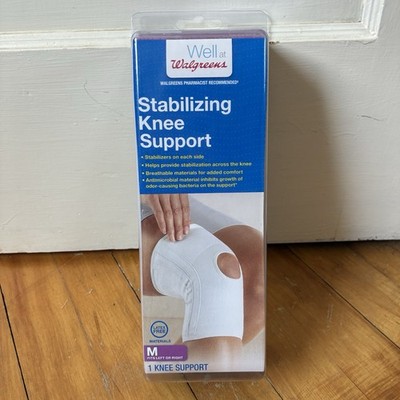 Walgreens Stabilizing Knee Support Built-in Side Stabilizers White Medium
