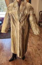 good condition Elegant Full length Silver Fox coyote Fur Coat