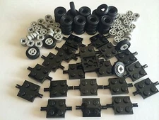 ☀️NEW LEGO 100 Lot Car Parts Wheels Tires Axles Rims 100 Pieces Small Truck