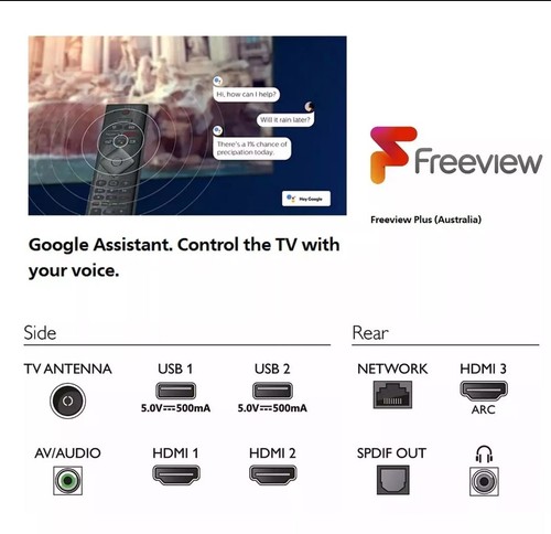 PHILIPS 32" BORDERLESS LED ANDROID GOOGLE ASSIST SMART DIGITAL TV HD, FREEVIEW - Picture 5 of 6