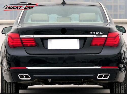 2x Silver Stainless Exhaust Pipe Cover Tips Tirm For BMW 7 Series F01 2009-2014 - Picture 3 of 5