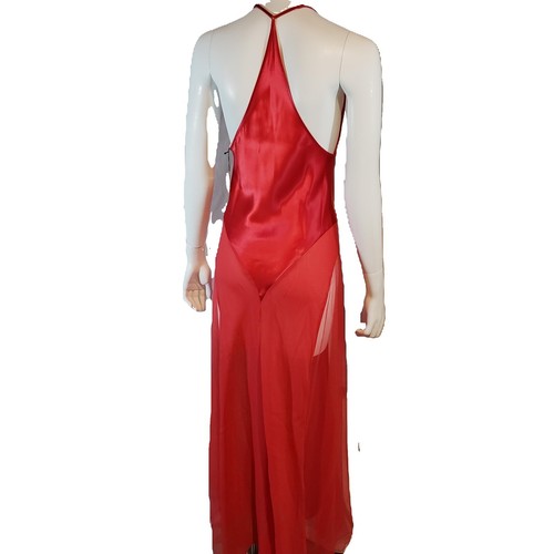 Victoria's Secret Silk Satin Long Nightgown Slip Large Red Dress - Picture 2 of 4