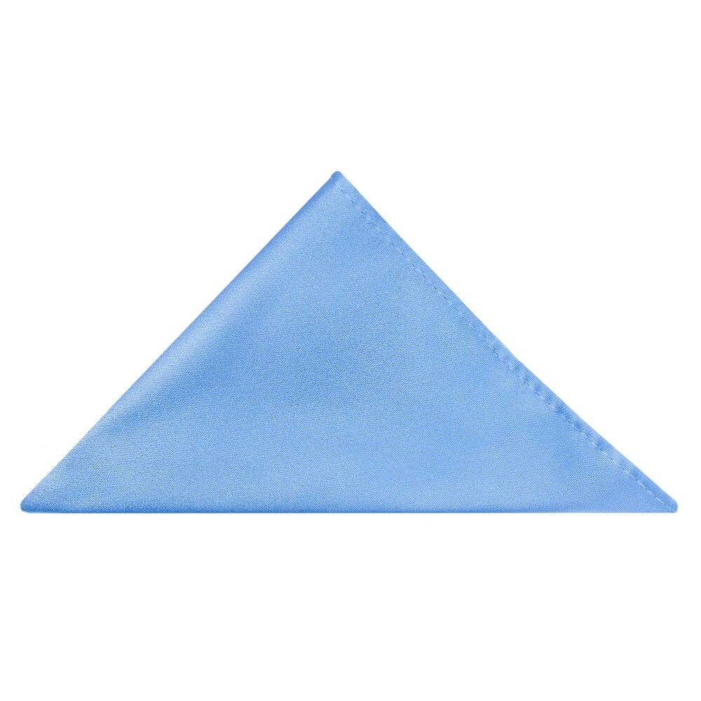 Plain Satin Steel Blue Pocket Square Wedding Grooms Prom Hanky Handkerchief