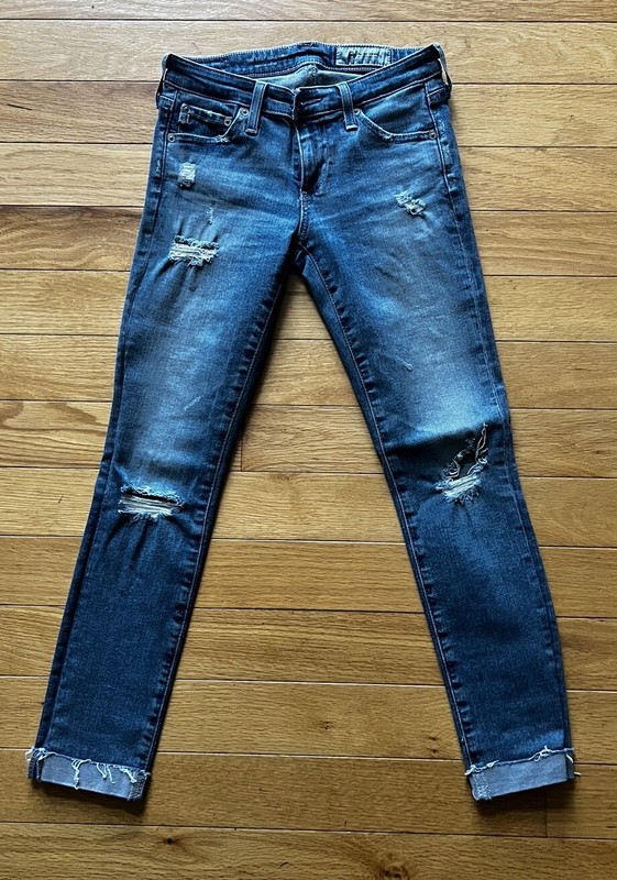 AG Adriano Goldschmeid denim jeans ladies size 24 super skinny cuffed