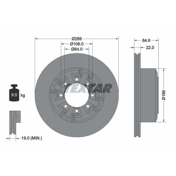 Textar 2X Bremsscheibe Hinten Ø289Mm Voll FüR Iveco Daily IV-image