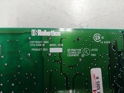 US Robotics 8-Bit ISA 14.4K Internal Sortster Faxmodem Card Model 1.012.0266-B - Picture 5 of 5
