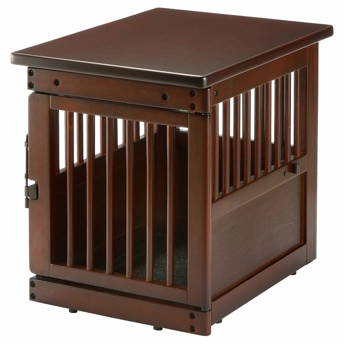 Richell Wooden End Table Dog Crate Small Dark Brown 24