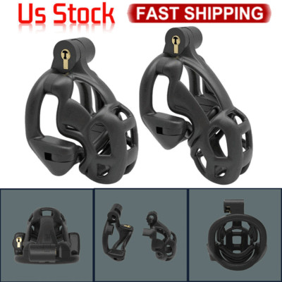US SHIP Men Mamba Chastity Device Cobra Cage Clamp Ring Resin Bird Locking Belt