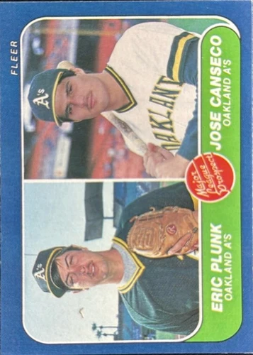 1986 Fleer Eric Plunk / Jose Canseco MLP, RC #649 Oakland Athletics
