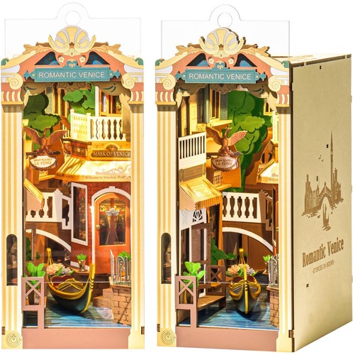 Rokr DIY Book Nook Kit 3D Madera Puzzle Librería Decoración Miniatura Casa con LED - Imagen 7 de 8