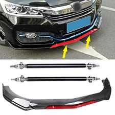 For Honda Accord Front Bumper Lip Splitter Spoiler Strut Carbon Fiber