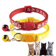Red Breakaway Kitten Collar with Bell 2-Pack Cute Cat Collar with Bells Cat C...