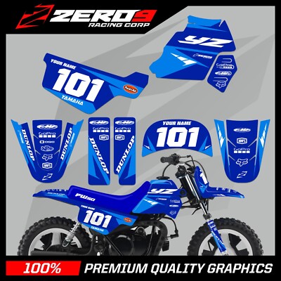 YAMAHA PW 50 GRAFIK KIT PEEWEE 50 GRAFIK MINI BIKE GRAFIK RACER BLU/BLU