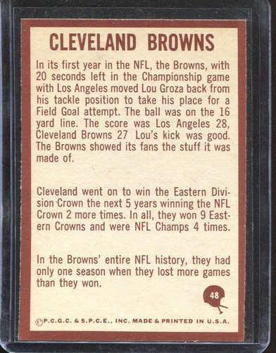 1967 Philadelphia Football # 48 Cleveland Browns Insignia (NM-MT) - Picture 2 of 2